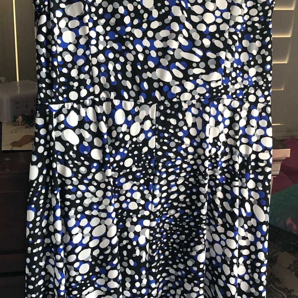 Perceptions NY Chic Navy and White Patterned Midi Dress - Picture 7 of 11